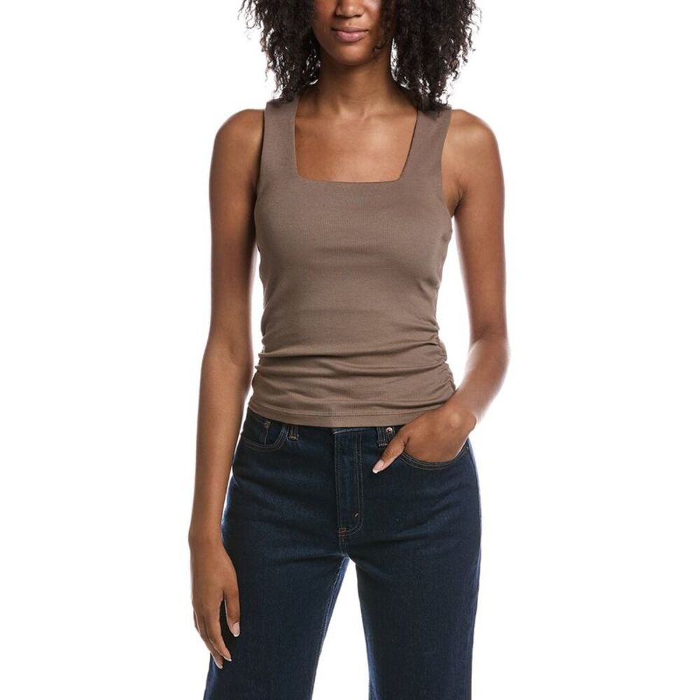 Michael Stars Womens Maribel Square Neck Tank Top, Brown